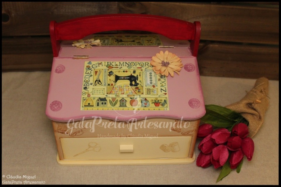 Caixa de costura XXL e caixa agulhas Sewing Quilts