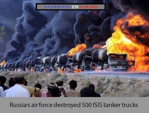Russia's air force destroyed 500 ISIS tanker truck