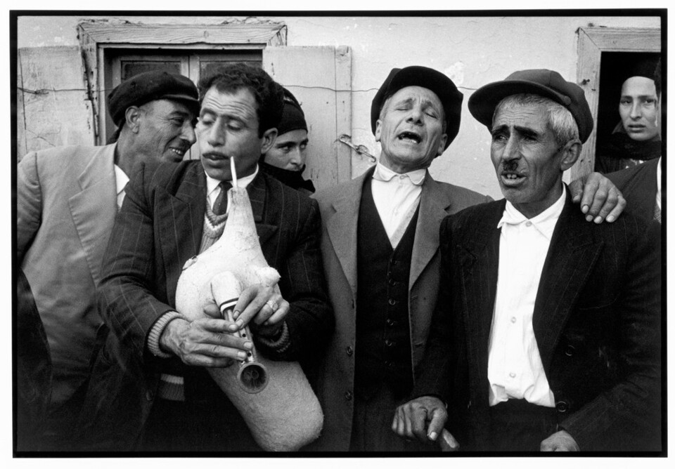 Singing men in Olympos, Karphatos, Greece, 1962.jp