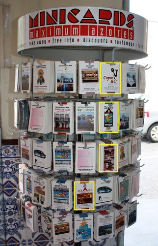 O original mostruário dos cartõezinhos...