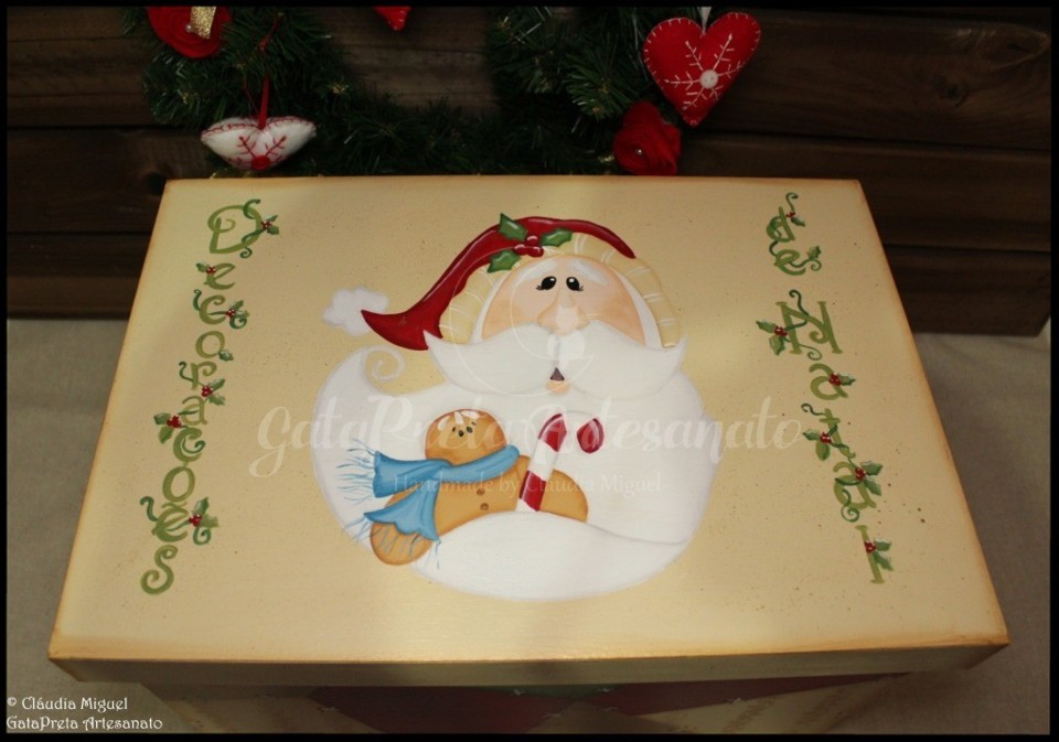 Caixa arrumação decorações de Natal Santa&amp;Ging