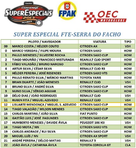 21 equipas para correr amanhã...