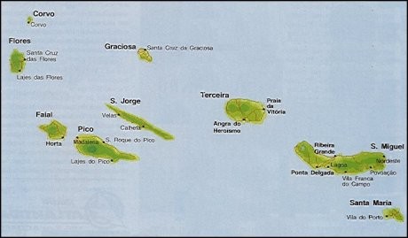 Mapa Arquipélago dos Açores