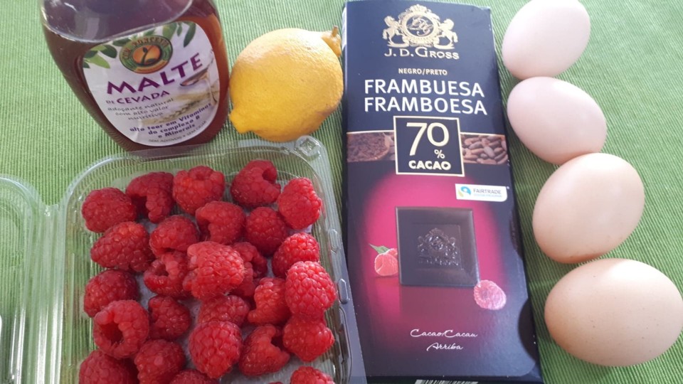 Mousse de Chocolate Negro 70% com Framboesas, sem 