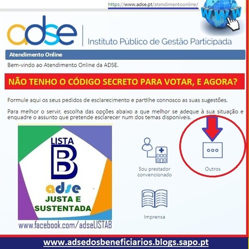 ADSE_LOGO_Lista B_PEDIR NOVO CÓDIGO