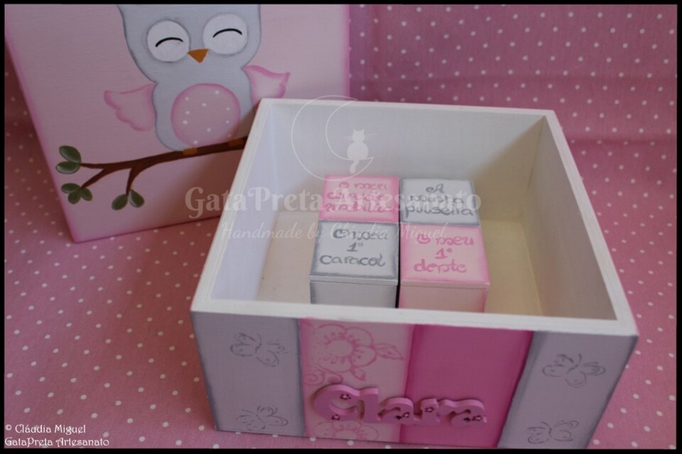 Caixa de recordações, moldura e placa Baby Owl4.