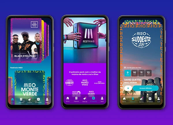 Funcionalidades da App Festivais MEO