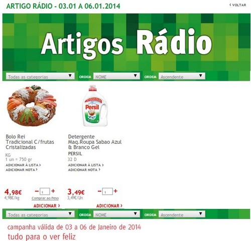 Artigos rádio | JUMBO | de 3 a 6 janeiro