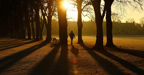 30dez2014---homem-caminha-ao-nascer-do-sol-atraves 30dez2014---homem-caminha-ao-nascer-do-sol-atraves