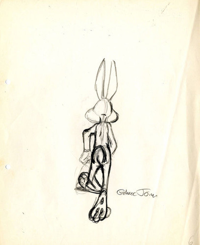 Chuck Jones. Character layout drawing, Bugs Bunny,