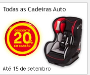 Desconto de 20% em Cartão todas as Cadeiras Auto Continente