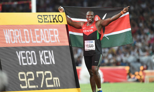 Julius Yego tem a oitava melhor marca da história Julius Yego tem a oitava melhor marca da história