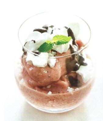 Gelado de Morango e Banana com Leite de Coco, Choc Gelado de Morango e Banana com Leite de Coco, Choc