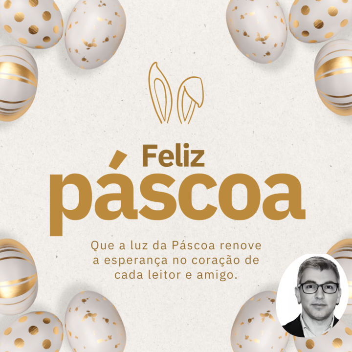 Instagram post feliz páscoa delicado branco e dou