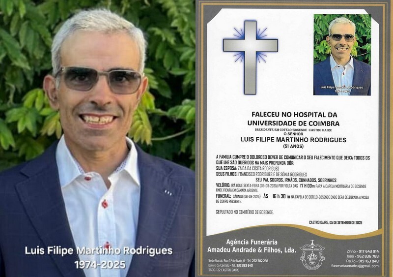 FOTO RIP DE  LUIS FILIPE MARTINHO RODRIGUES-51 ANO