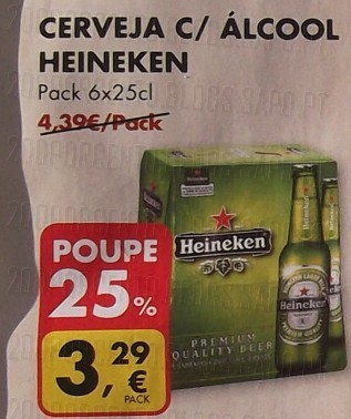 Acumulação 25% + Vale | PINGO DOCE | Heineken, de 3 a 9 dezembro