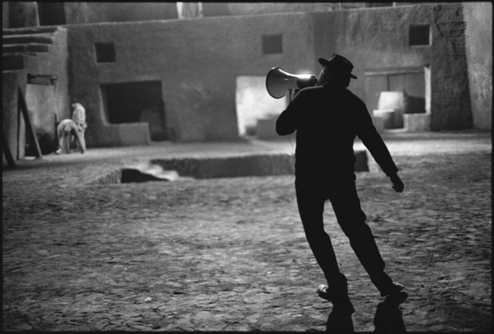 Federico Fellini on the set of Satyricon, phorogra