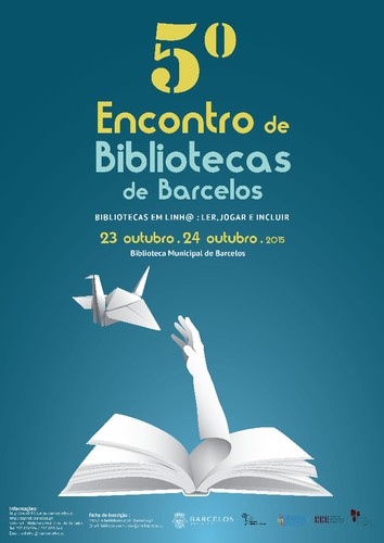 cartaz 5 Encontro de Bibliotecas de Barcelos 2015.