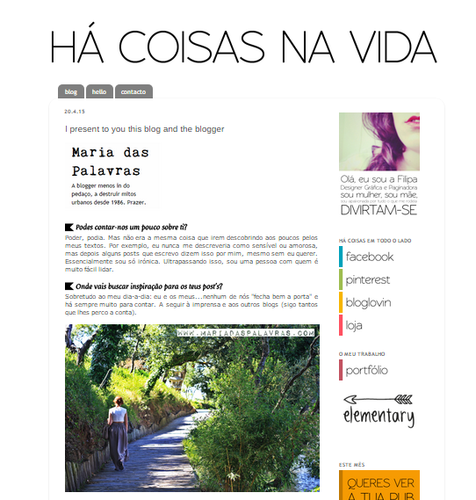 Há coisas na vida: Entrevista Maria das Palavras