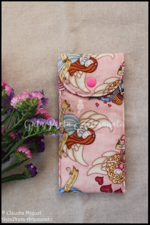 Capa agenda A5 e estojo Pink Angels4.JPG