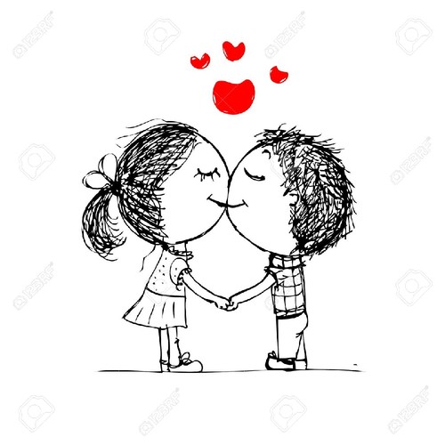 25245263-Couple-kissing-valentine-sketch-for-your-