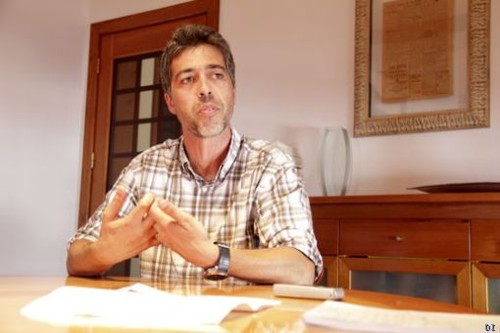 O Miguel, durante a entrevista ao DI...