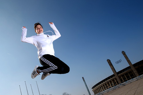 Mardini no estádio olímpico de Berlim