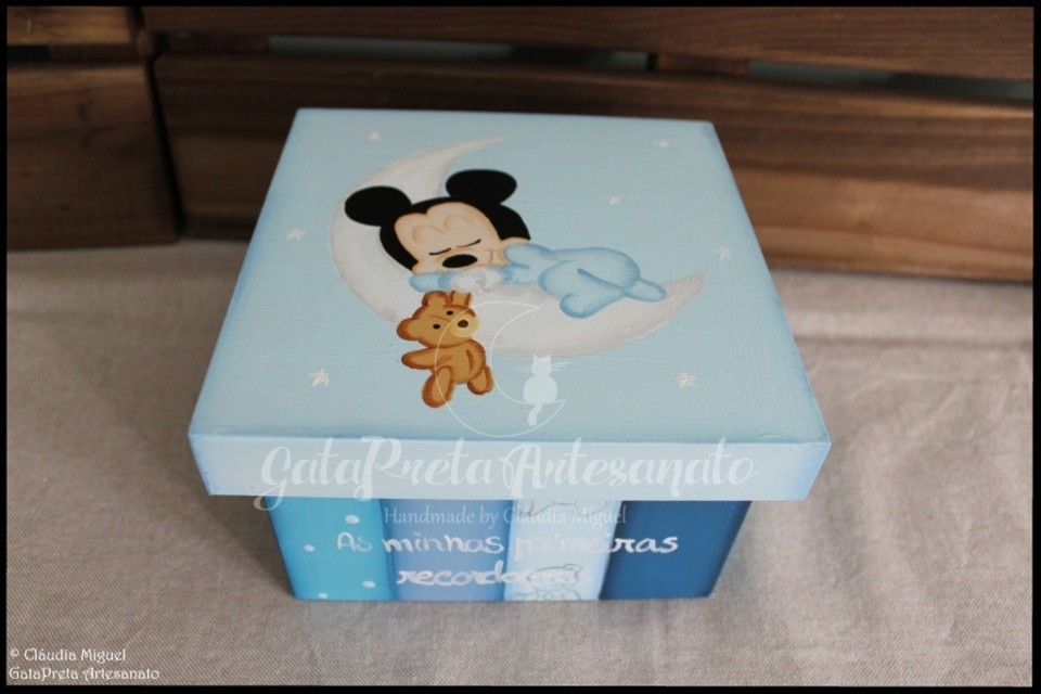 Caixa recordações de bebé Sleeping Mickey1.JPG