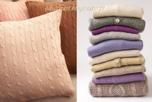 Ideia para aproveitar camisolas velhas.