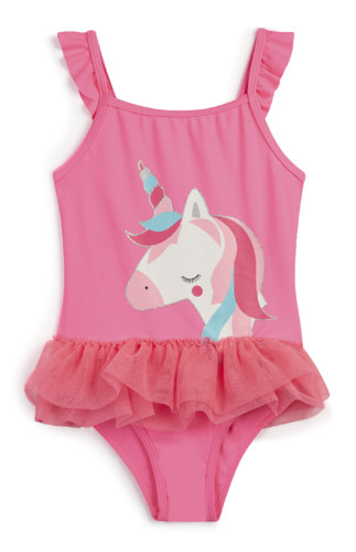KIMBALL-0919306-BG UNICORN TUTU SWIMSUIT PINK, GRA