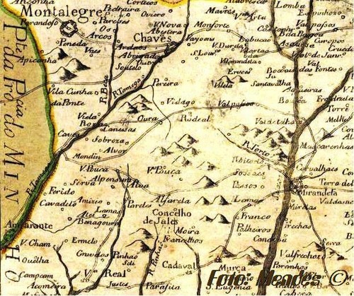 Cerva - Excerto de Mapa  - 1728