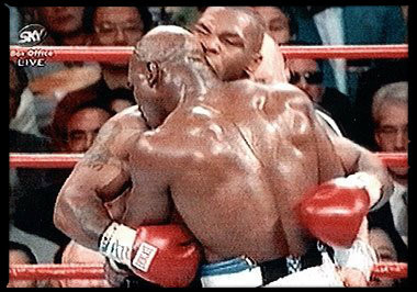 Myke Tyson bites Evander Holyfield