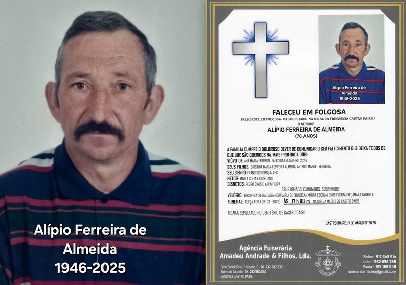 FOTO RIP  DE ALIPIO FERREIRA DE ALMEIDA-78 ANOS (F