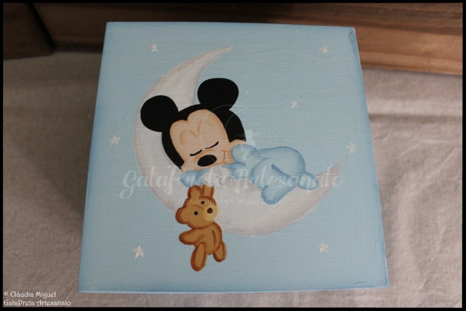 Caixa recordações de bebé Sleeping Mickey2.JPG