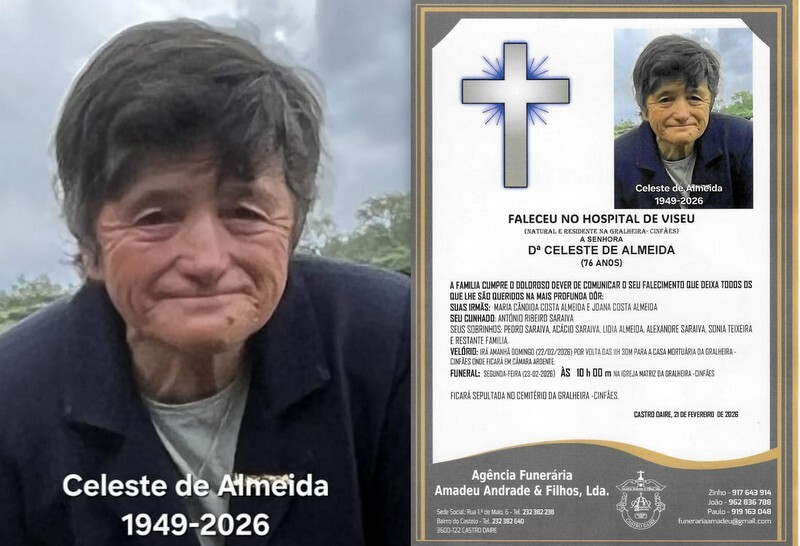 FOTO RIP DE CELESTE DE ALMEIDA -76 ANOS (GRALHEIRA
