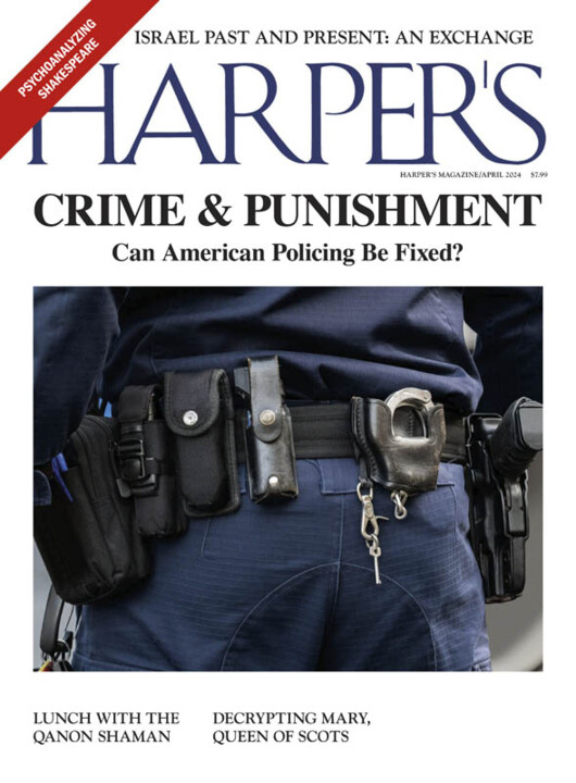 A capa de Abril da Harper&#39;s.jpg