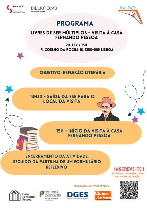 Cartaz Visita à casa Fernando Pessoa - programa (