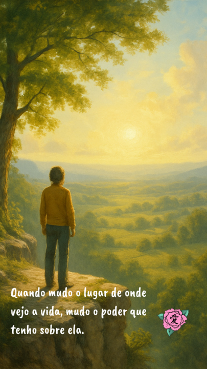 Quando mudo o lugar de onde vejo a vida, mudo o po