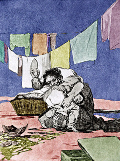 Grabado de Francisco de Goya se quebro el cantaro.