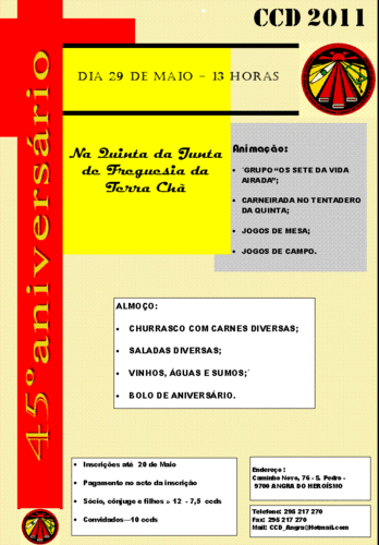 Programa comemorativo do 45º aniversário