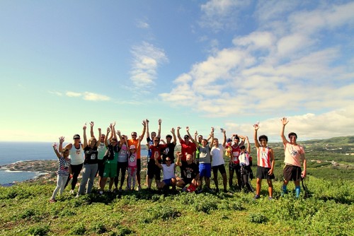 Todo o grupo, num belo domingo de manhã...