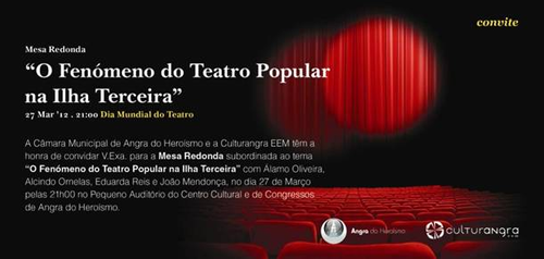 O teatro popular local em mesa redonda...