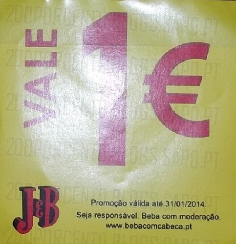 Vale de desconto 1€ | J&B | válido até 31/01/2014