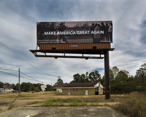 The For Freedoms billboard near Pearl, Mississippi