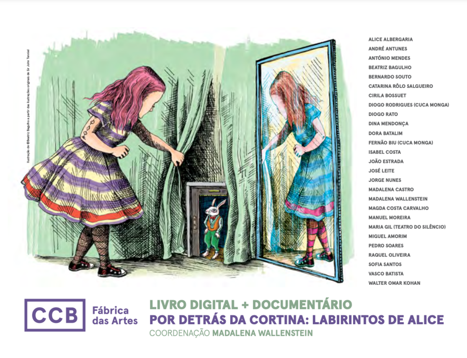 por detrás da cortina