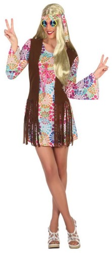 Fato Hippie Flores Mulher Adulto M/L | A Casa do Carnaval