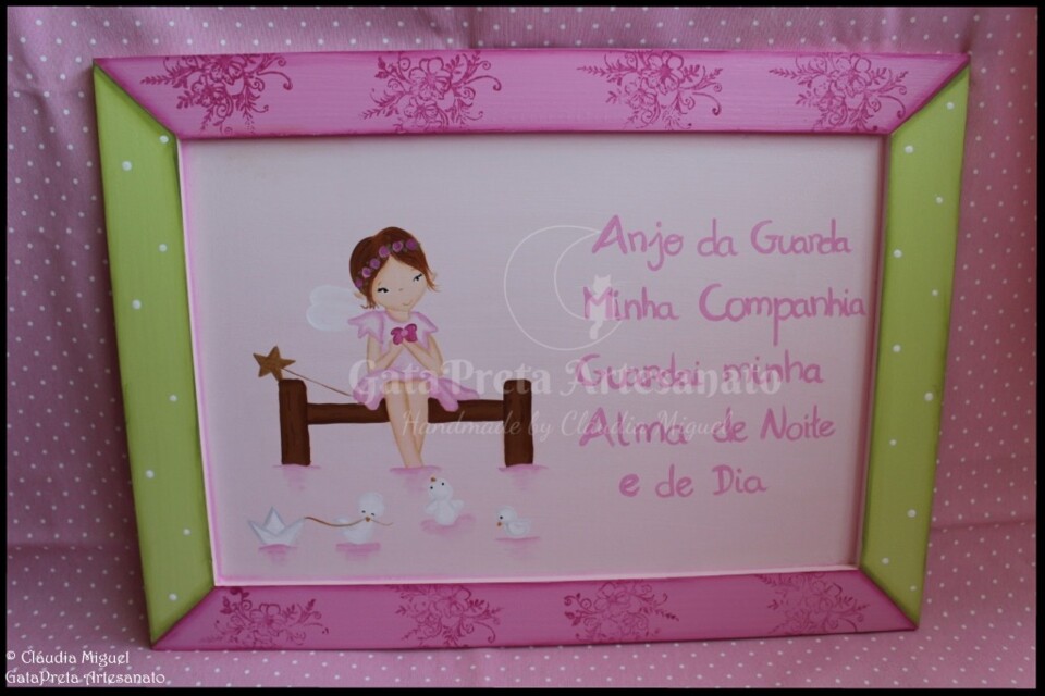 Caixa grande batizado, mealheiro e quadro Fada do 