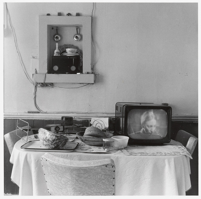 Kitchen table, watermelon and TV, 1970.jpg