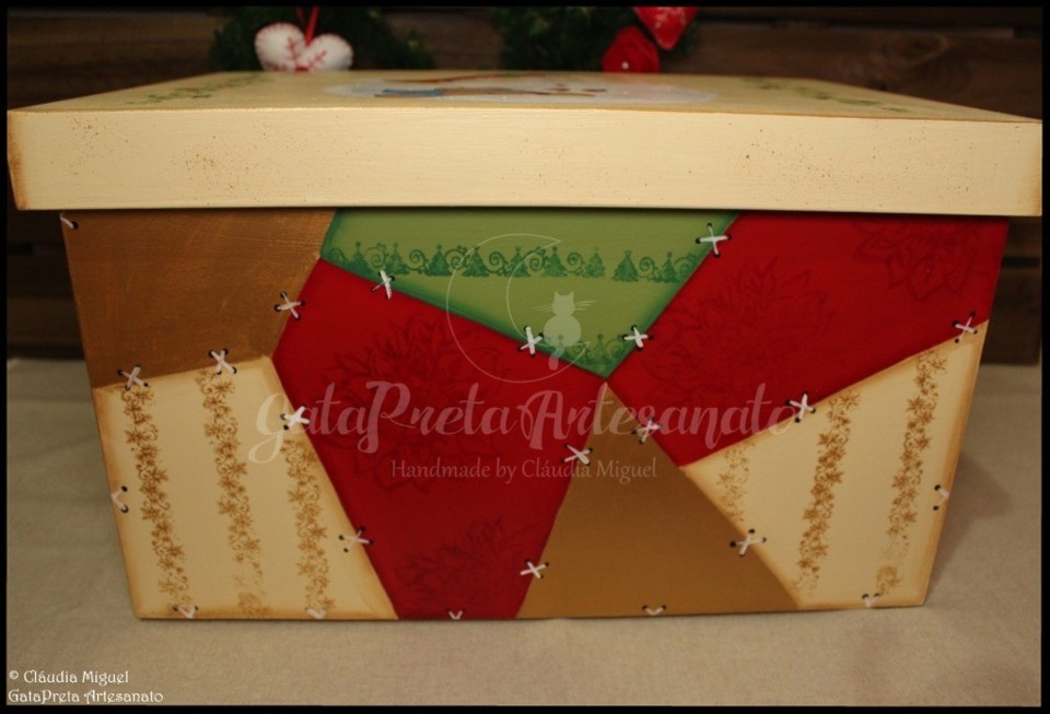 Caixa arrumação decorações de Natal Santa&amp;Ging