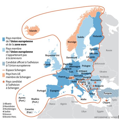 Mapa Integração Europa